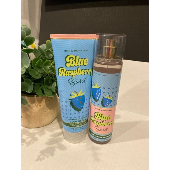 Bath & Body Works “Blue Raspberry Burst” NEW Fine Fragrance Mist & Body Cream - Picture 1 of 8